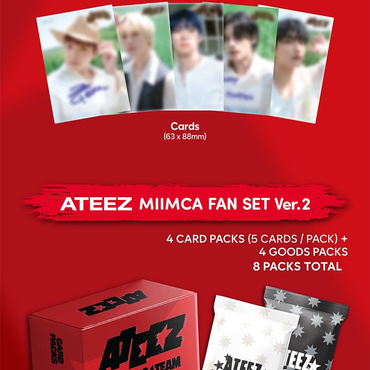 ATEEZ - MIIMCA COLLECTIBLE TRADING CARD FAN SET VER.1 & VER.2 merchandise — detail 6 of 17