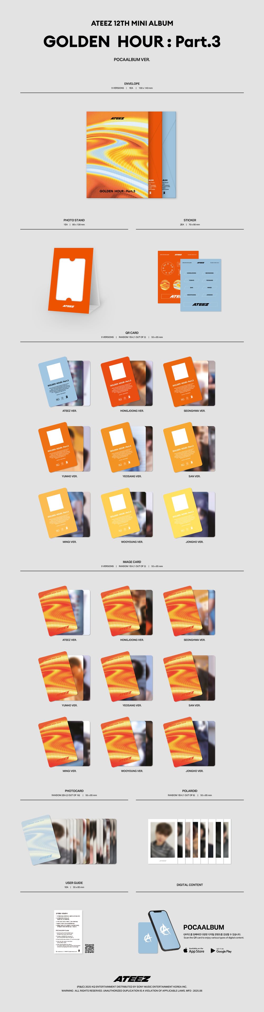 ATEEZ - 12TH MINI ALBUM [GOLDEN HOUR : PART.3] (POCAALBUM ver.) album — detail 1 of 1