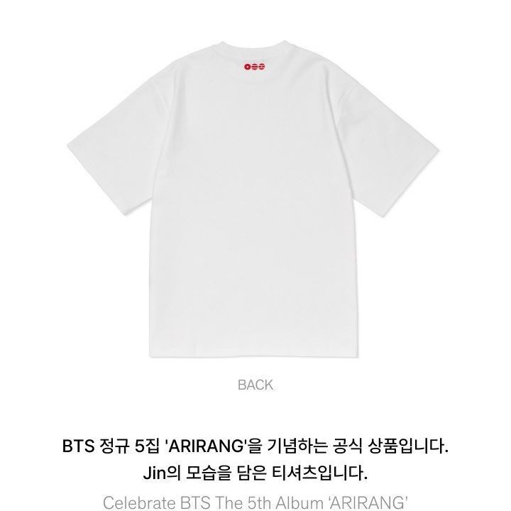 BTS - WORLD TOUR 'ARIRANG' S/S T-Shirt (Jin) merchandise — detail 3 of 17