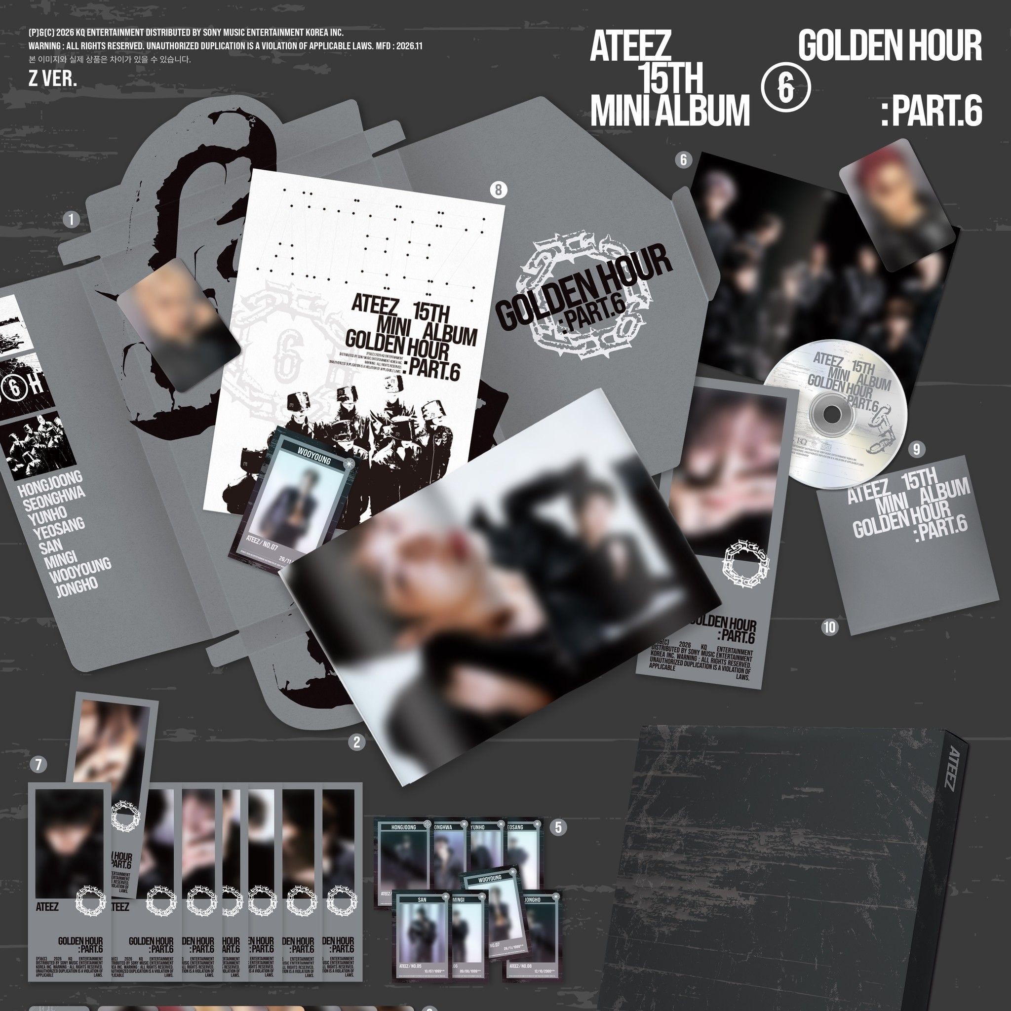 ATEEZ 15TH MINI ALBUM [GOLDEN HOUR : Part.6] (A / DIARY / Z VER.) album — detail 5 of 6