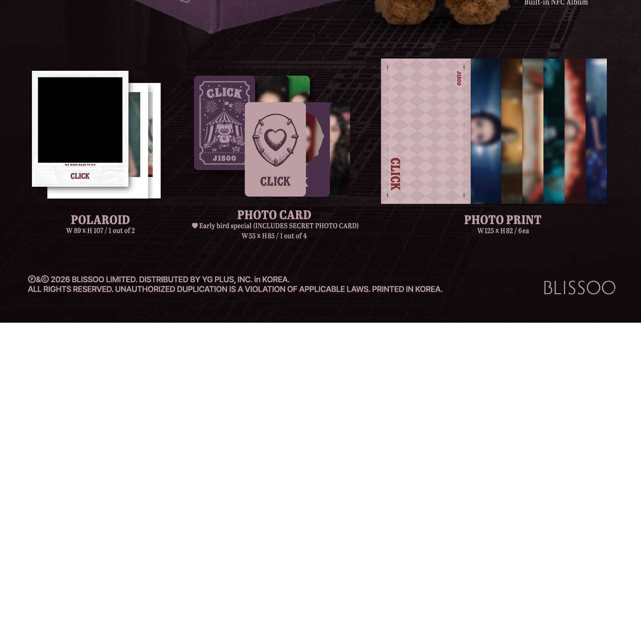 JISOO - SINGLE ALBUM [CLICK] (CLICK BABY BEAR NFC ver.) album — detail 2 of 2