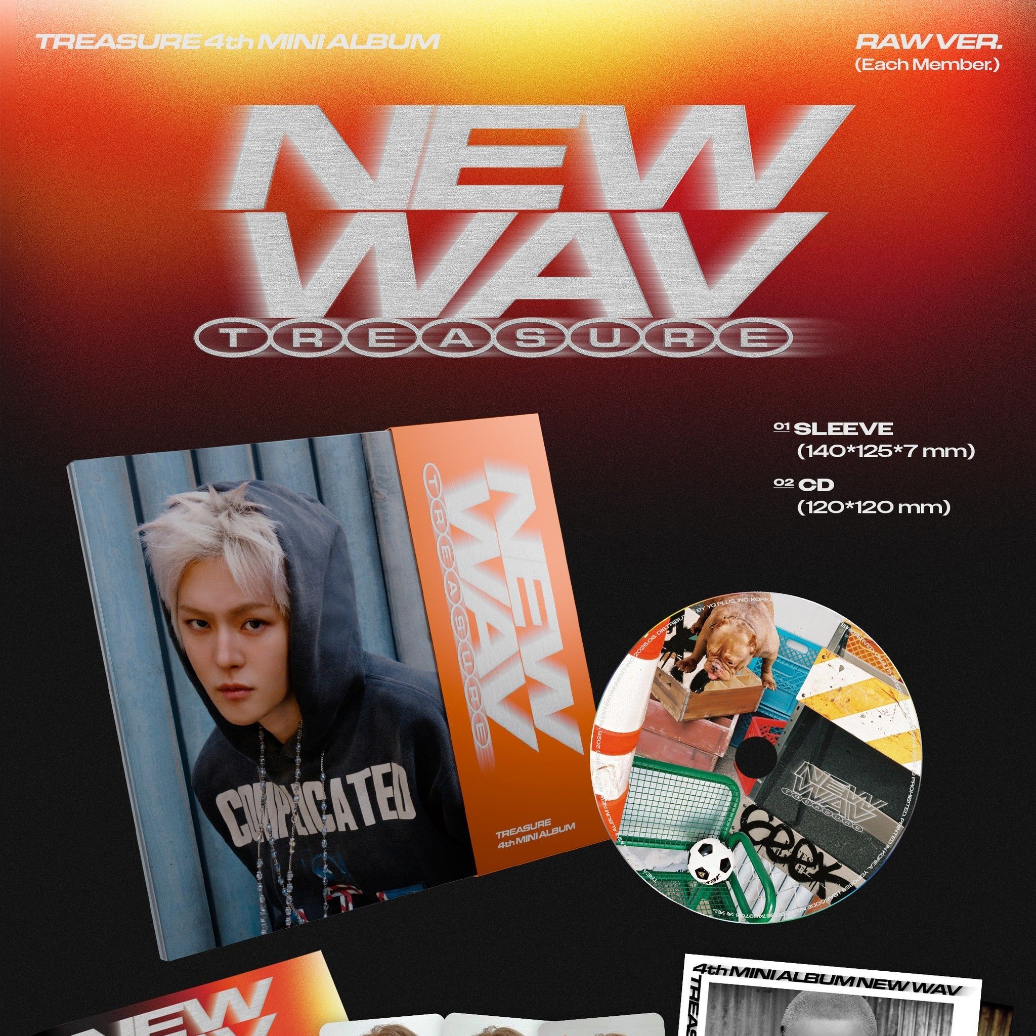 TREASURE - 4th Mini Album 'NEW WAV' (RAW ver.) album — detail 1 of 3