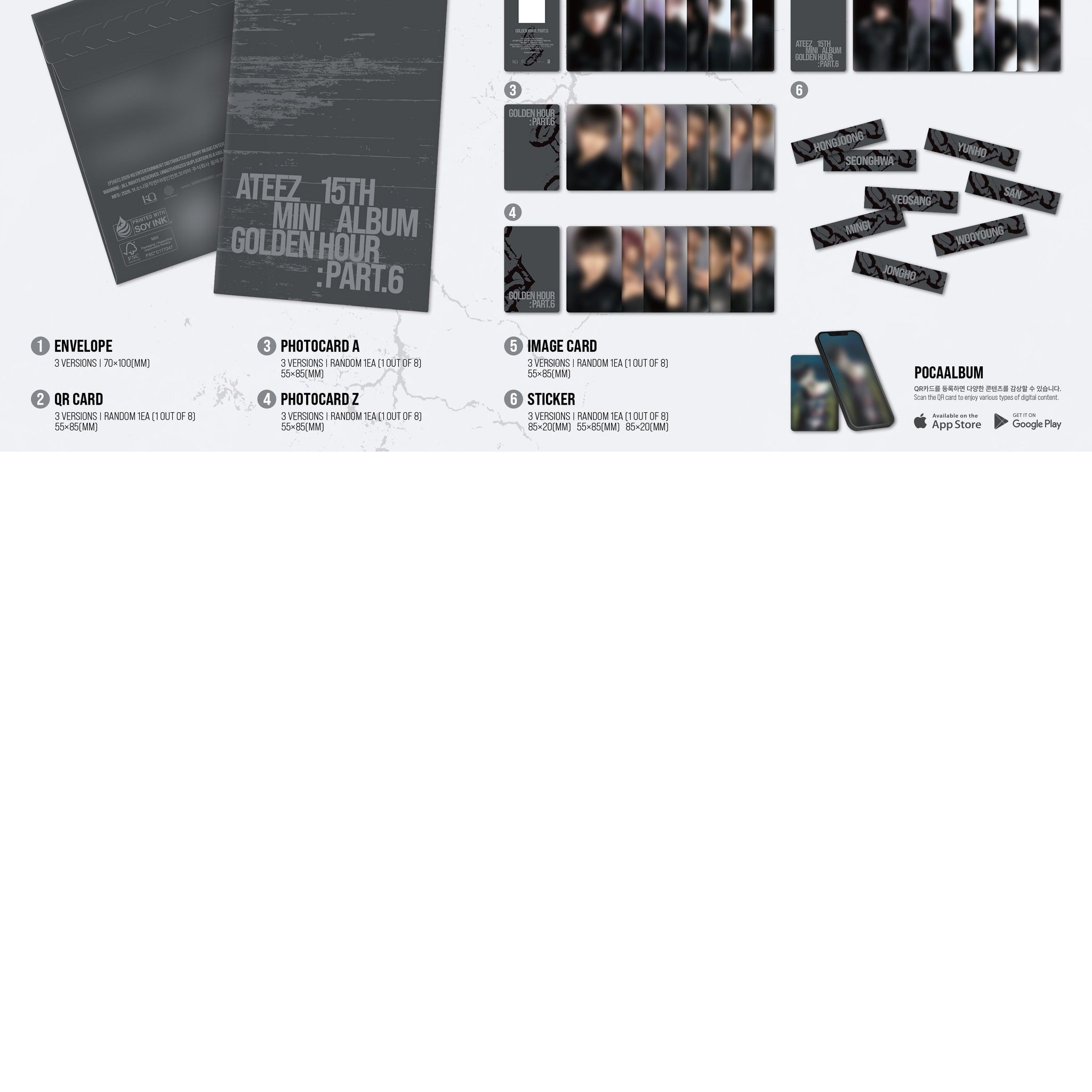 ATEEZ 15TH MINI ALBUM [GOLDEN HOUR : Part.6] (POCAALBUM) (A / DIARY / Z VER.) album — detail 2 of 2
