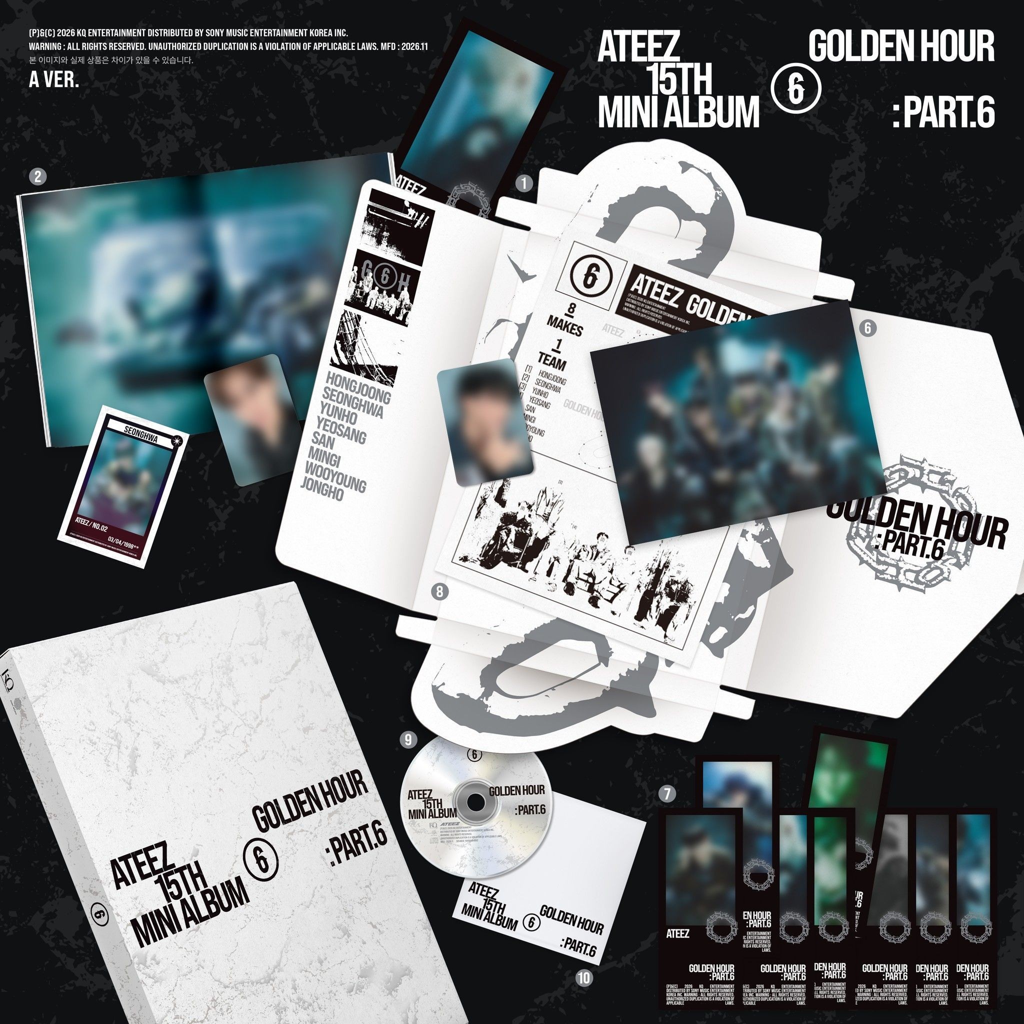ATEEZ 15TH MINI ALBUM [GOLDEN HOUR : Part.6] (A / DIARY / Z VER.) album — detail 1 of 6