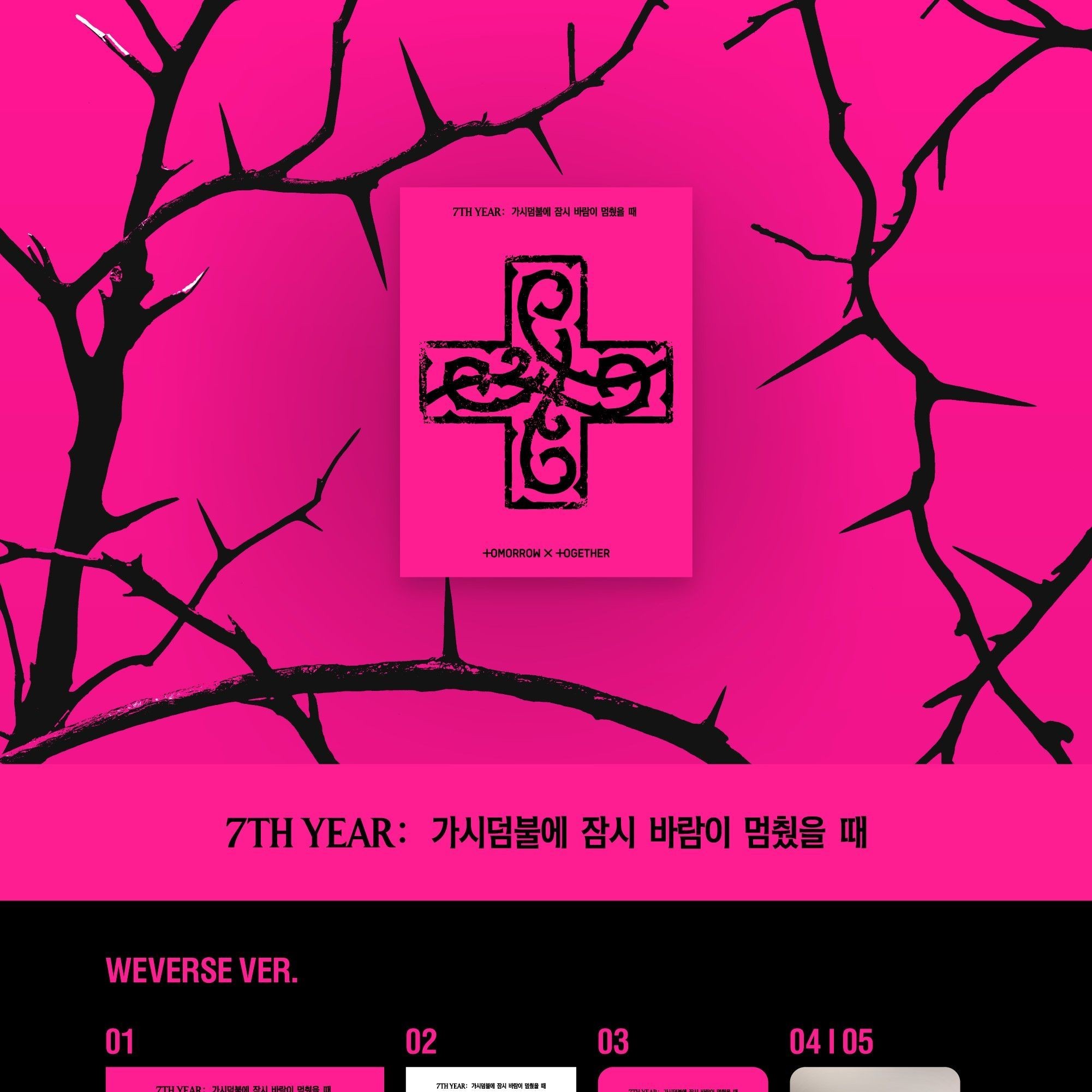TOMORROW X TOGETHER - '7TH YEAR: A MOMENT OF STILLNESS IN THE THORNS' (PPULBATU Weverse Albums ver.) album — detail 1 of 2
