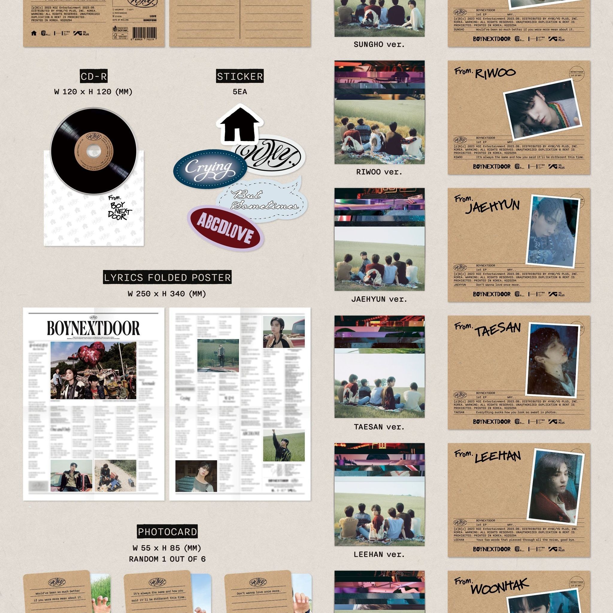 BOYNEXTDOOR - 1st EP 'WHY..' (LETTER ver.) album — detail 2 of 3