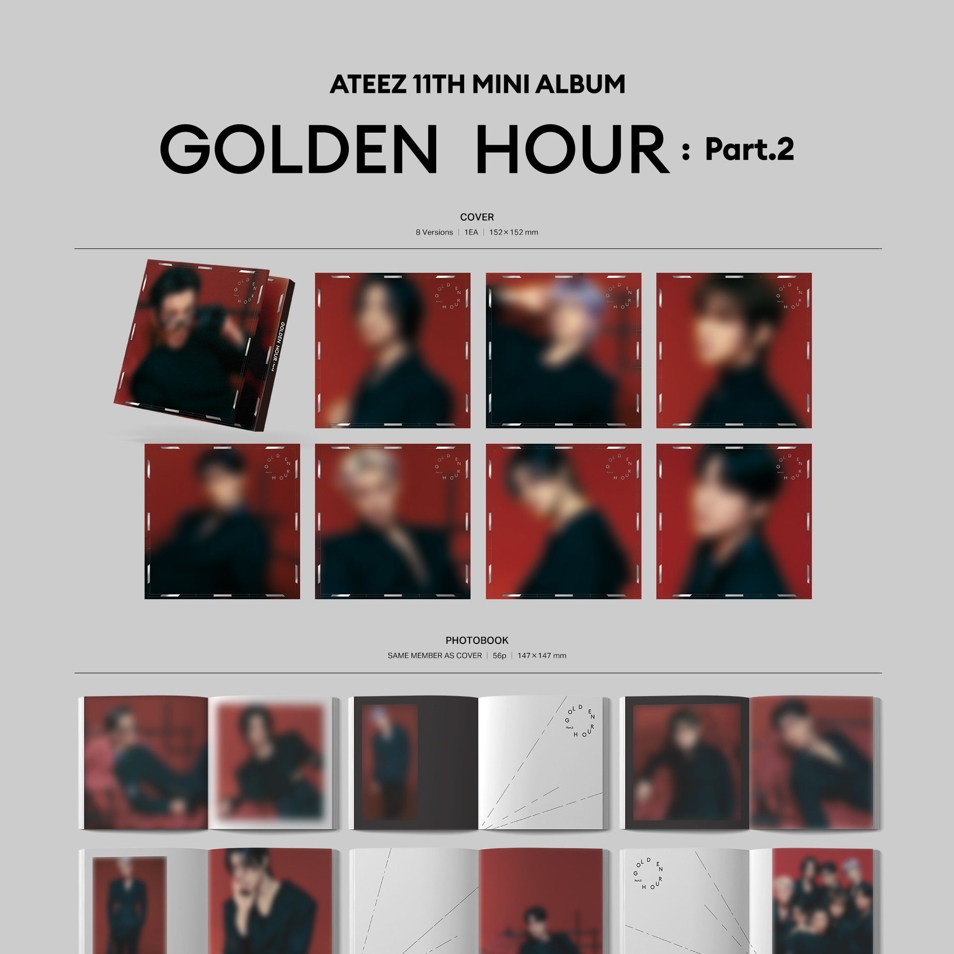 ATEEZ - 11TH MINI ALBUM [GOLDEN HOUR : PART.2] (DIGIPACK ver.) album — detail 1 of 2