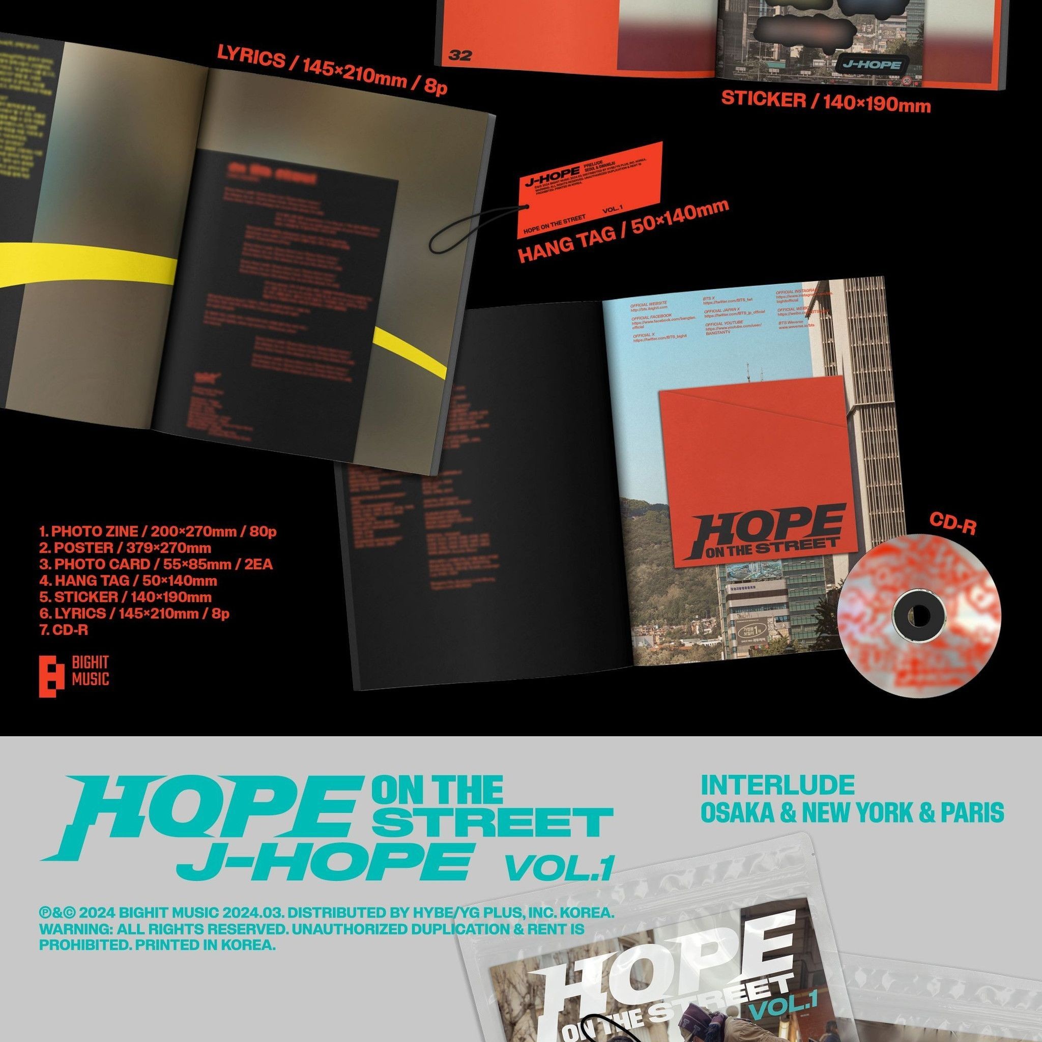 BTS J-HOPE - 'HOPE ON THE STREET VOL.1' (Photobook ver.) album — detail 3 of 6
