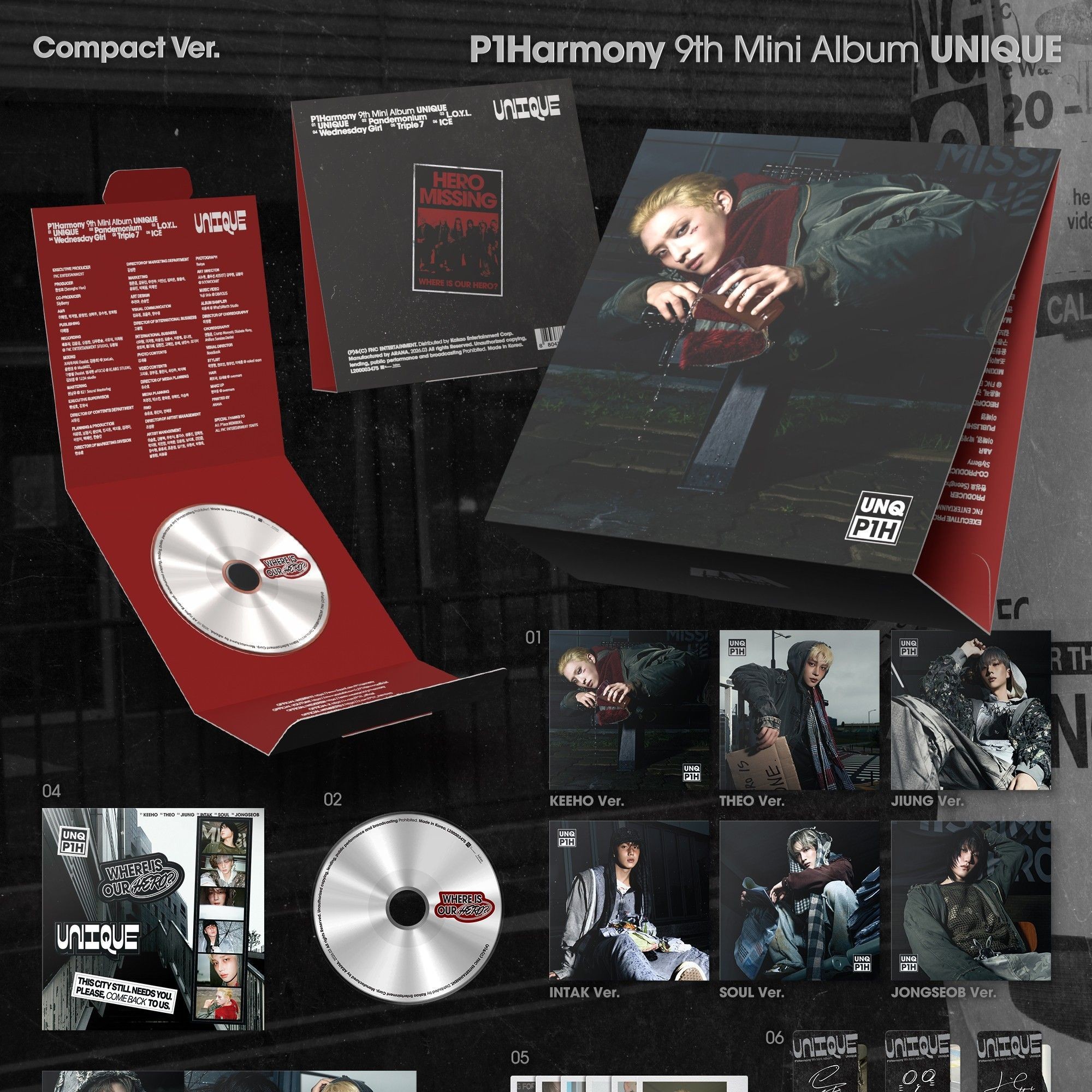 P1HARMONY - 9TH MINI ALBUM [UNIQUE] (COMPACT ver.) album — detail 1 of 2