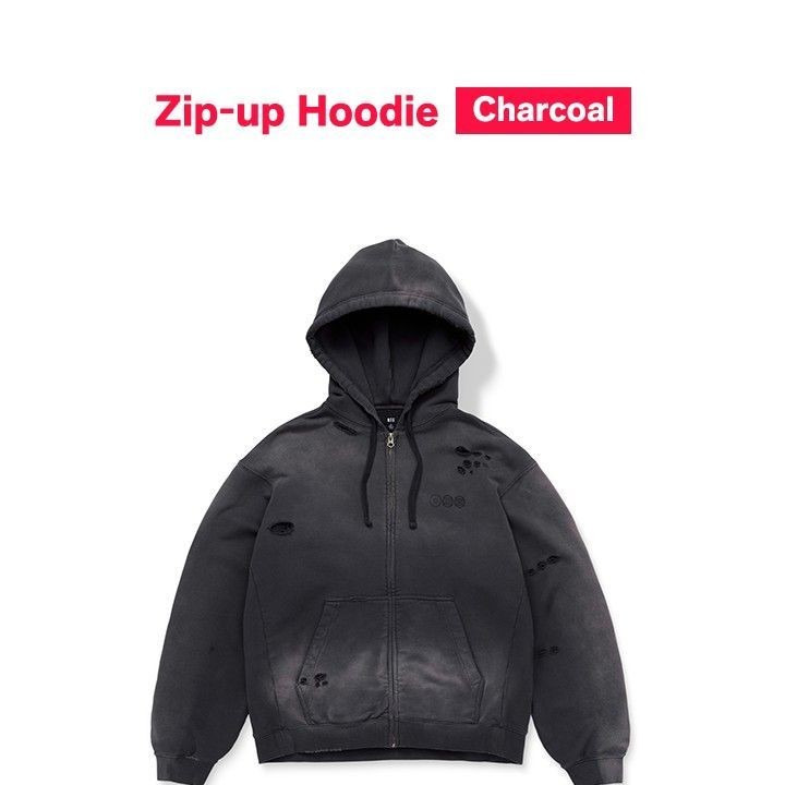 BTS - WORLD TOUR 'ARIRANG' Zip-up Hoodie (Charcoal) merchandise — detail 2 of 25