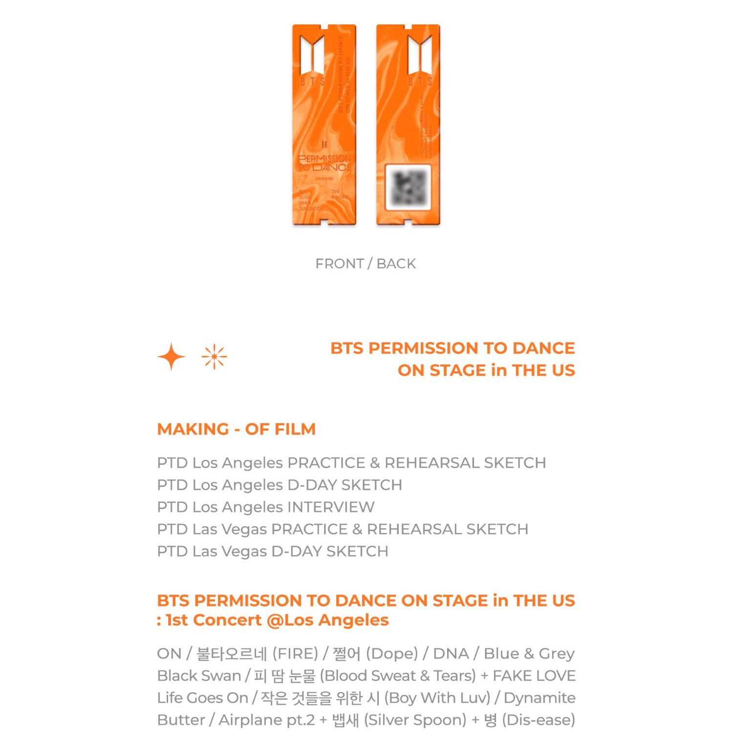 BTS - 'PERMISSION TO DANCE ON STAGE in THE US' (Digital Code ver.) album — detail 5 of 13
