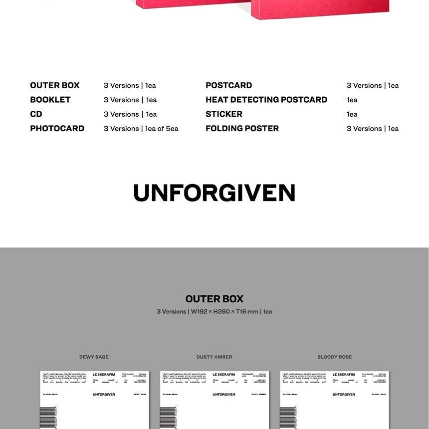 LE SSERAFIM - 1st Studio Album 'UNFORGIVEN' (Photobook ver.) album — detail 2 of 11