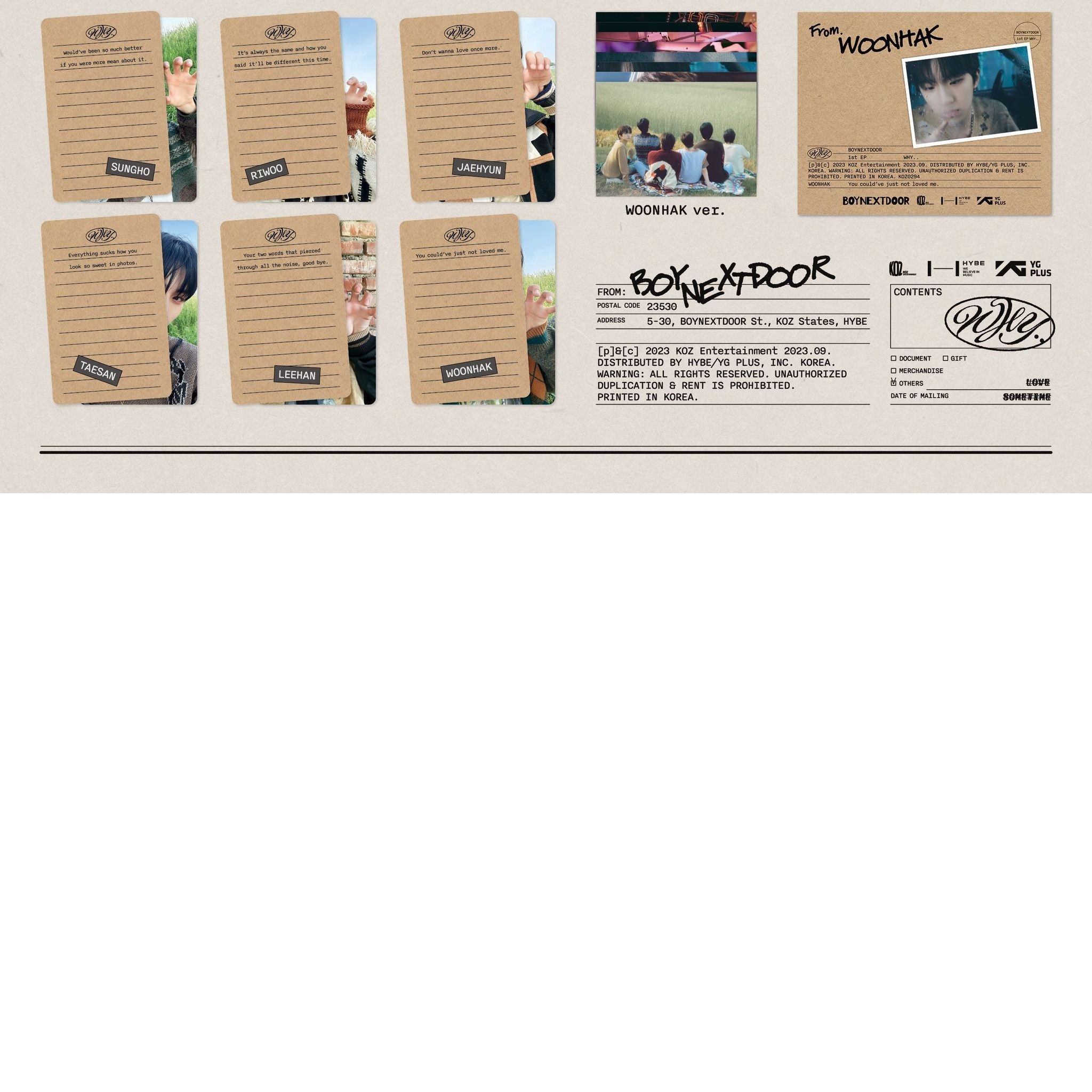 BOYNEXTDOOR - 1st EP 'WHY..' (LETTER ver.) album — detail 3 of 3