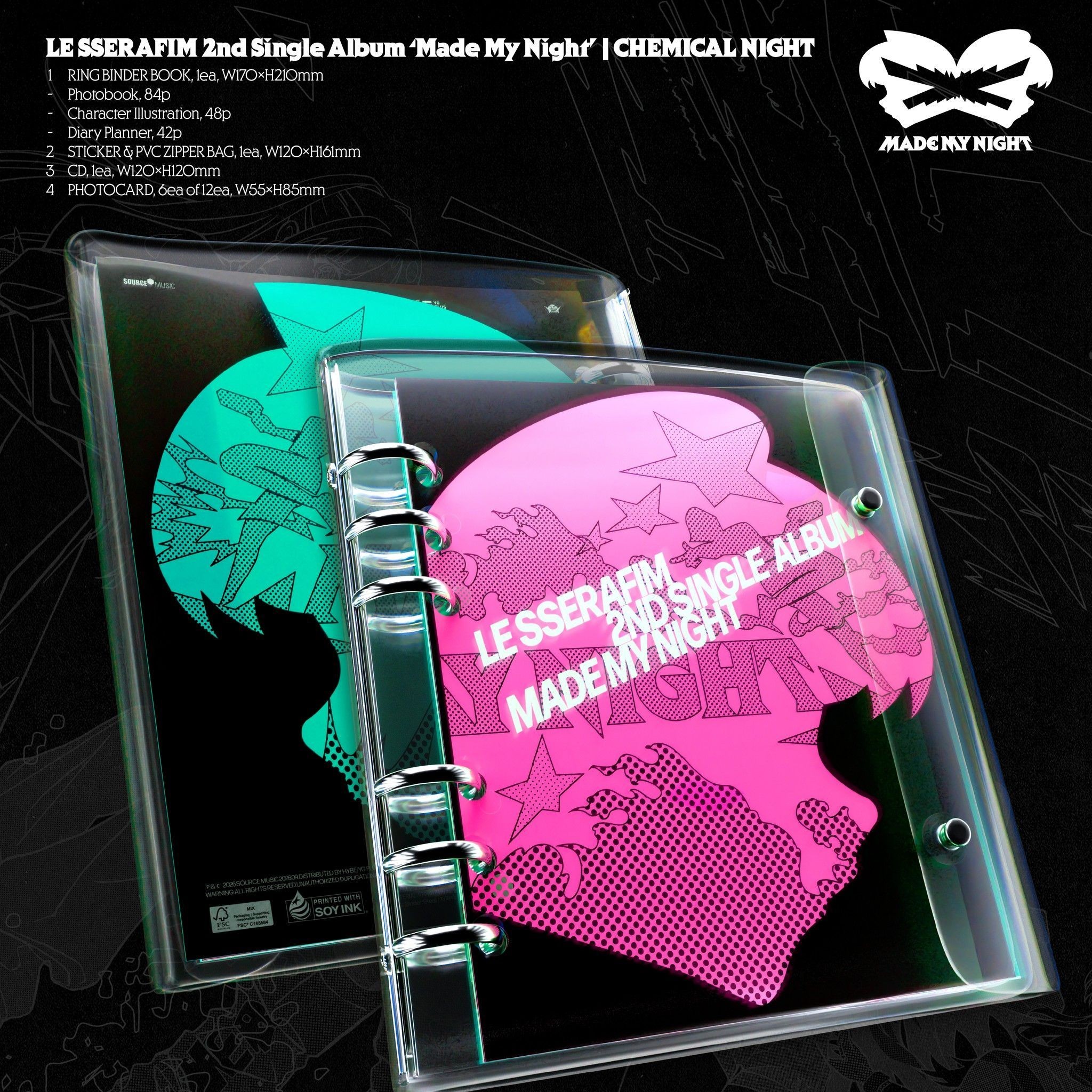 LE SSERAFIM - 2nd Single Album 'Made My Night' (CHEMICAL NIGHT ver.) album — detail 1 of 4