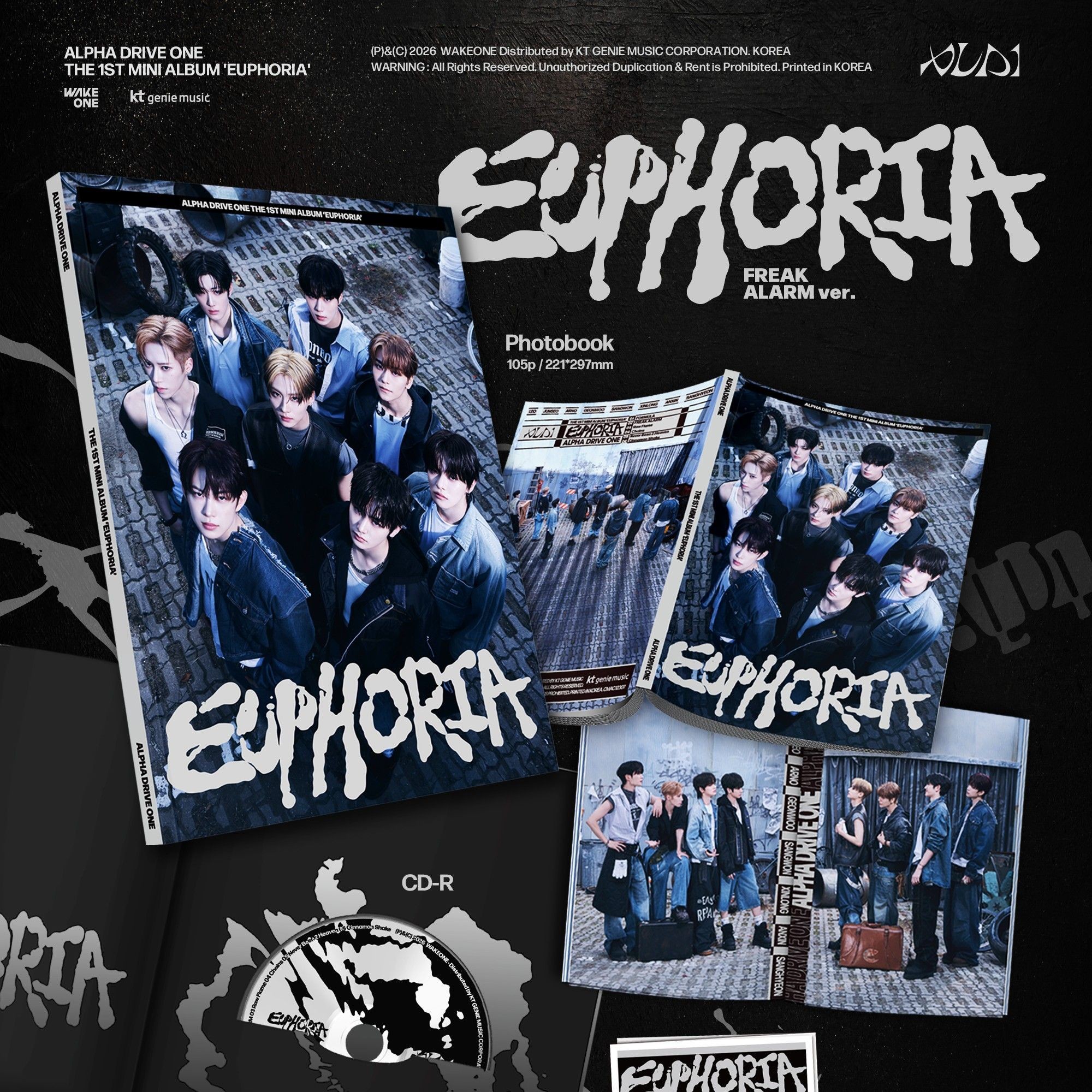 ALPHA DRIVE ONE (알파드라이브원) THE 1ST MINI ALBUM 'EUPHORIA'_FREAK ALARM ver. album — detail 1 of 3