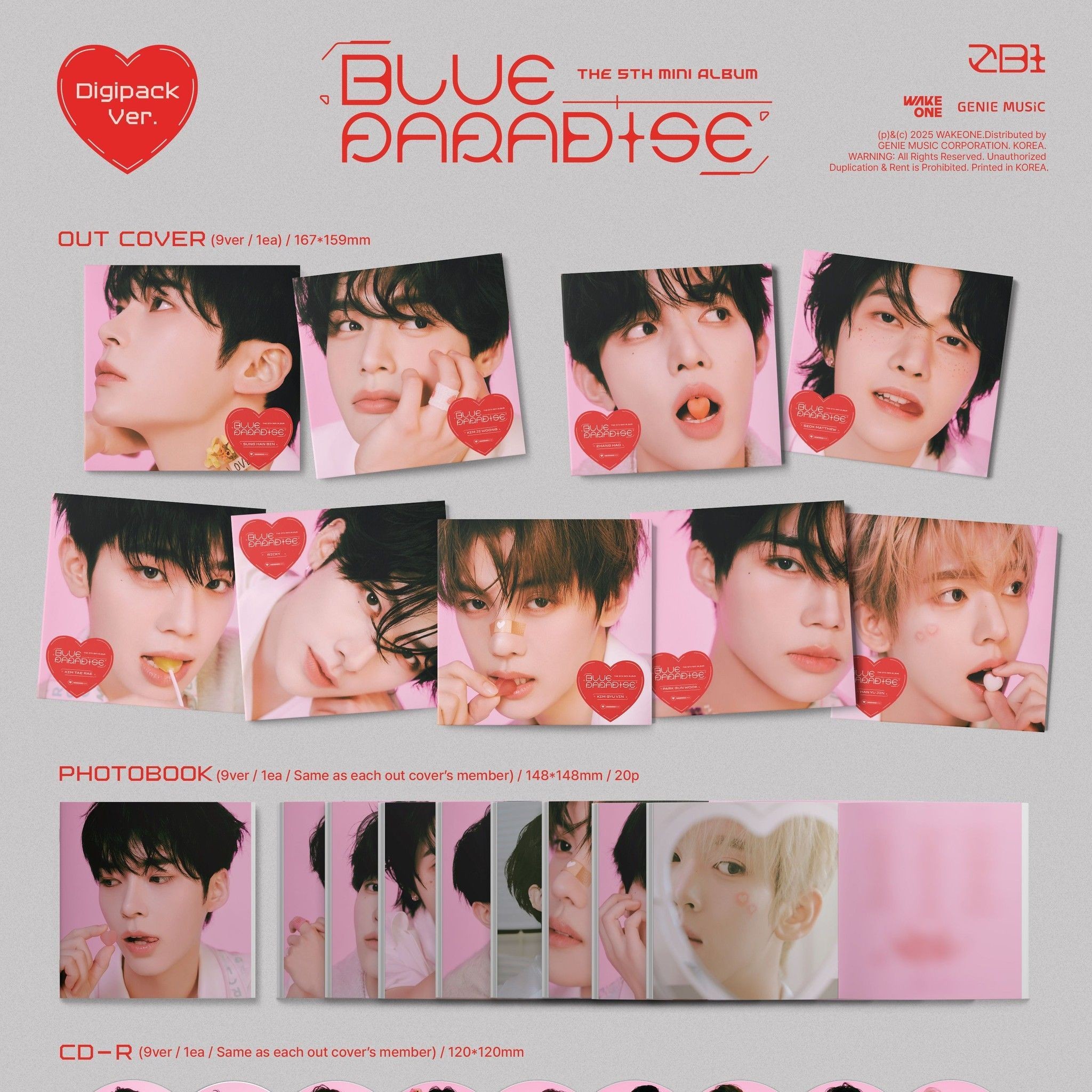 ZEROBASEONE - 5TH MINI ALBUM [BLUE PARADISE] (DIGIPACK ver.) album — detail 1 of 3
