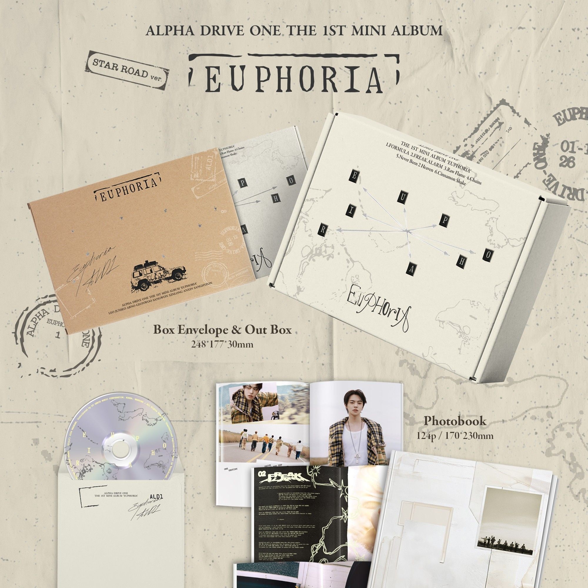 ALPHA DRIVE ONE (알파드라이브원) THE 1ST MINI ALBUM 'EUPHORIA'_STAR ROAD ver. album — detail 1 of 3