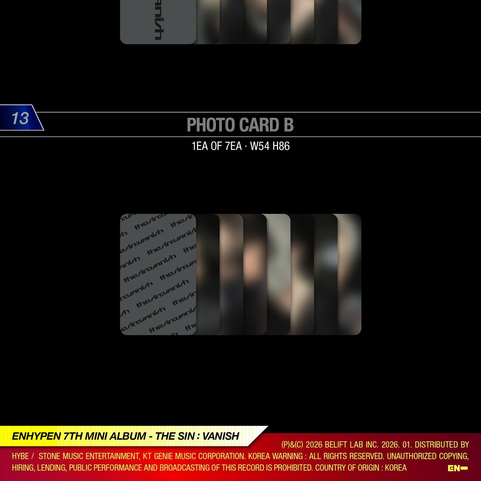 ENHYPEN (엔하이픈) THE SIN : VANISH [FORBIDDEN Ver. / AFTERLIGHT Ver. / STORM Ver.] album — detail 10 of 21