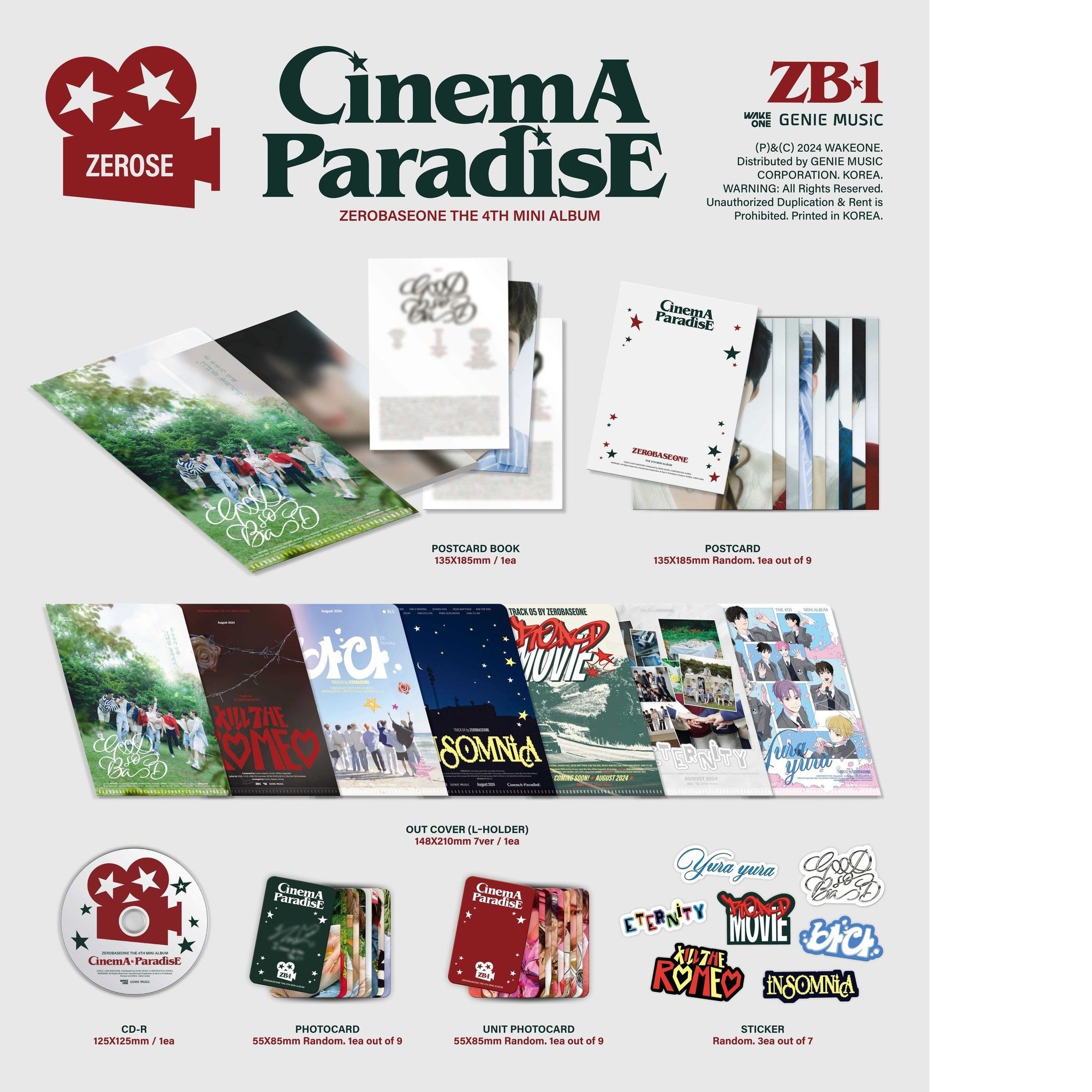 ZEROBASEONE - 4TH MINI ALBUM [CINEMA PARADISE] (ZEROSE ver.) album — detail 1 of 1