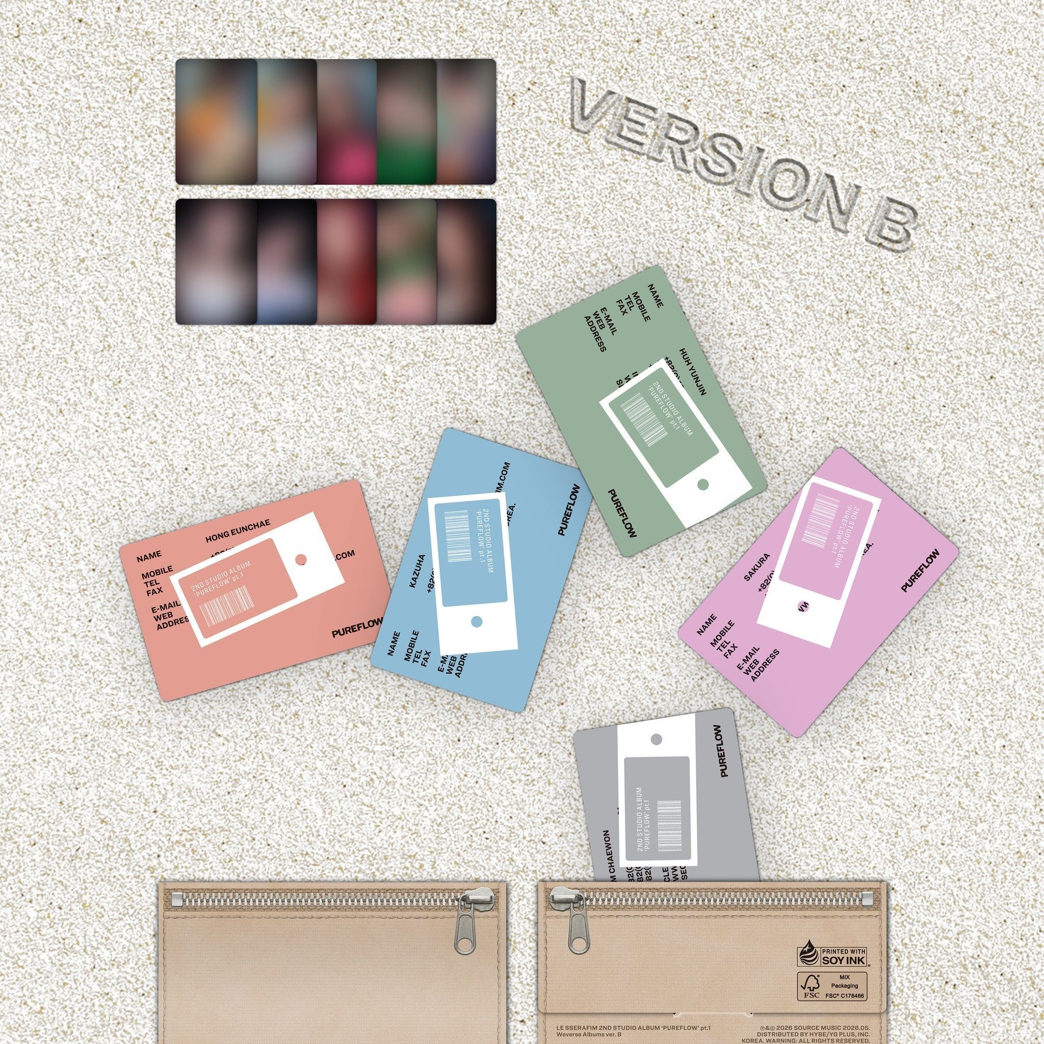 LE SSERAFIM - 2nd Studio Album 'PUREFLOW' pt.1 (Weverse Albums ver.) album — detail 3 of 4