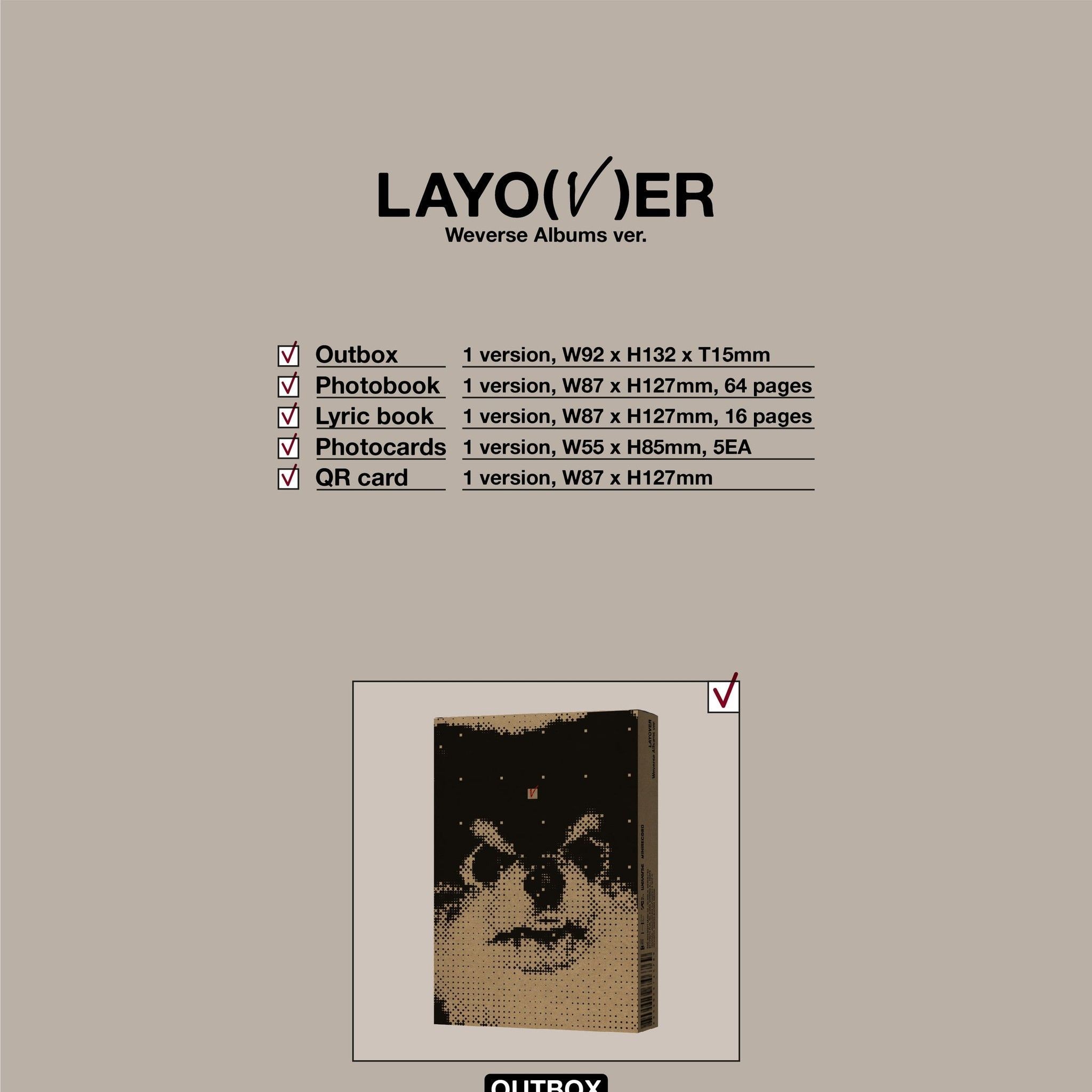 BTS V - 'Layover' (Weverse Albums ver.) album — detail 1 of 4