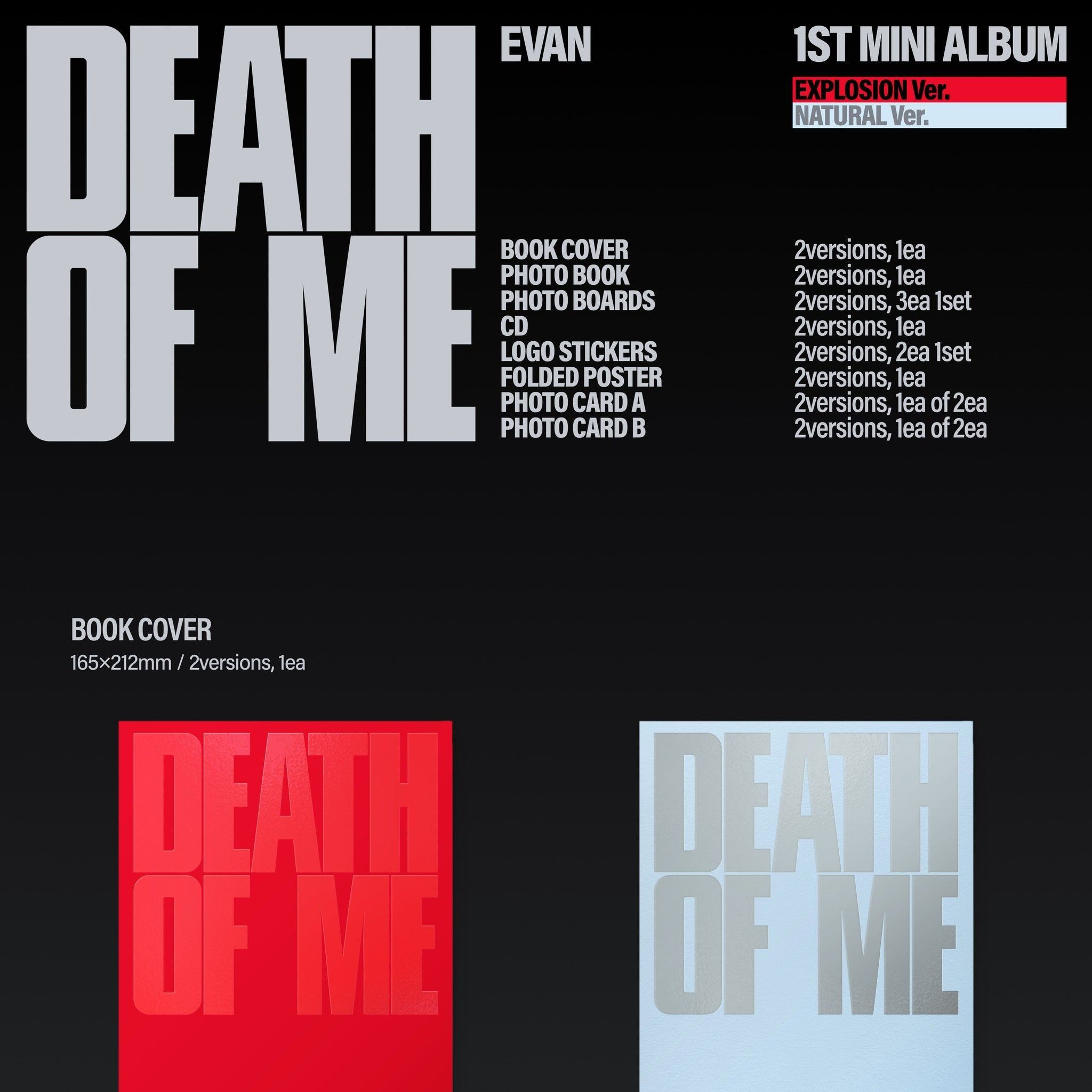 EVAN - DEATH OF ME [EXPLOSION Ver. / NATURAL Ver.] album — detail 1 of 5