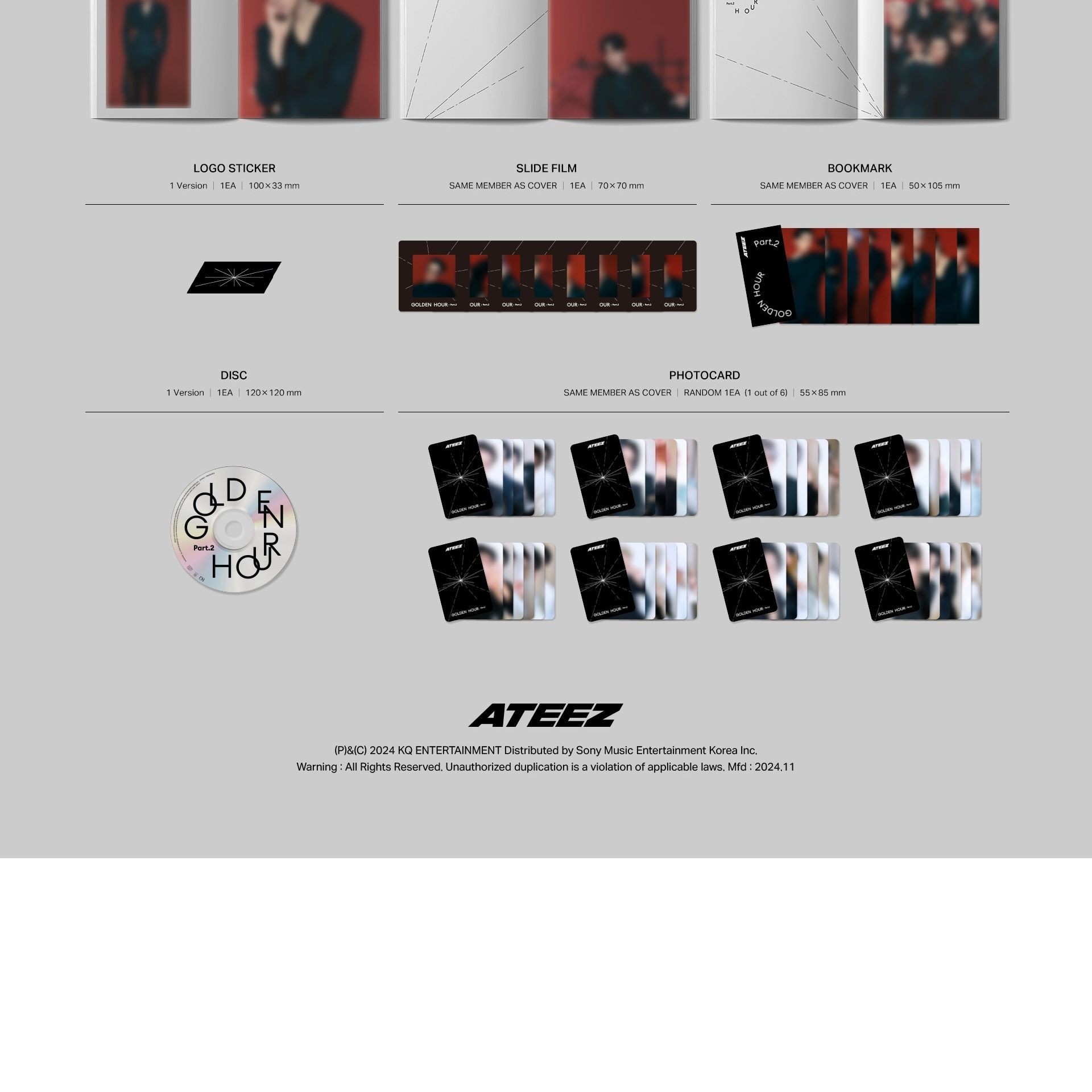 ATEEZ - 11TH MINI ALBUM [GOLDEN HOUR : PART.2] (DIGIPACK ver.) album — detail 2 of 2