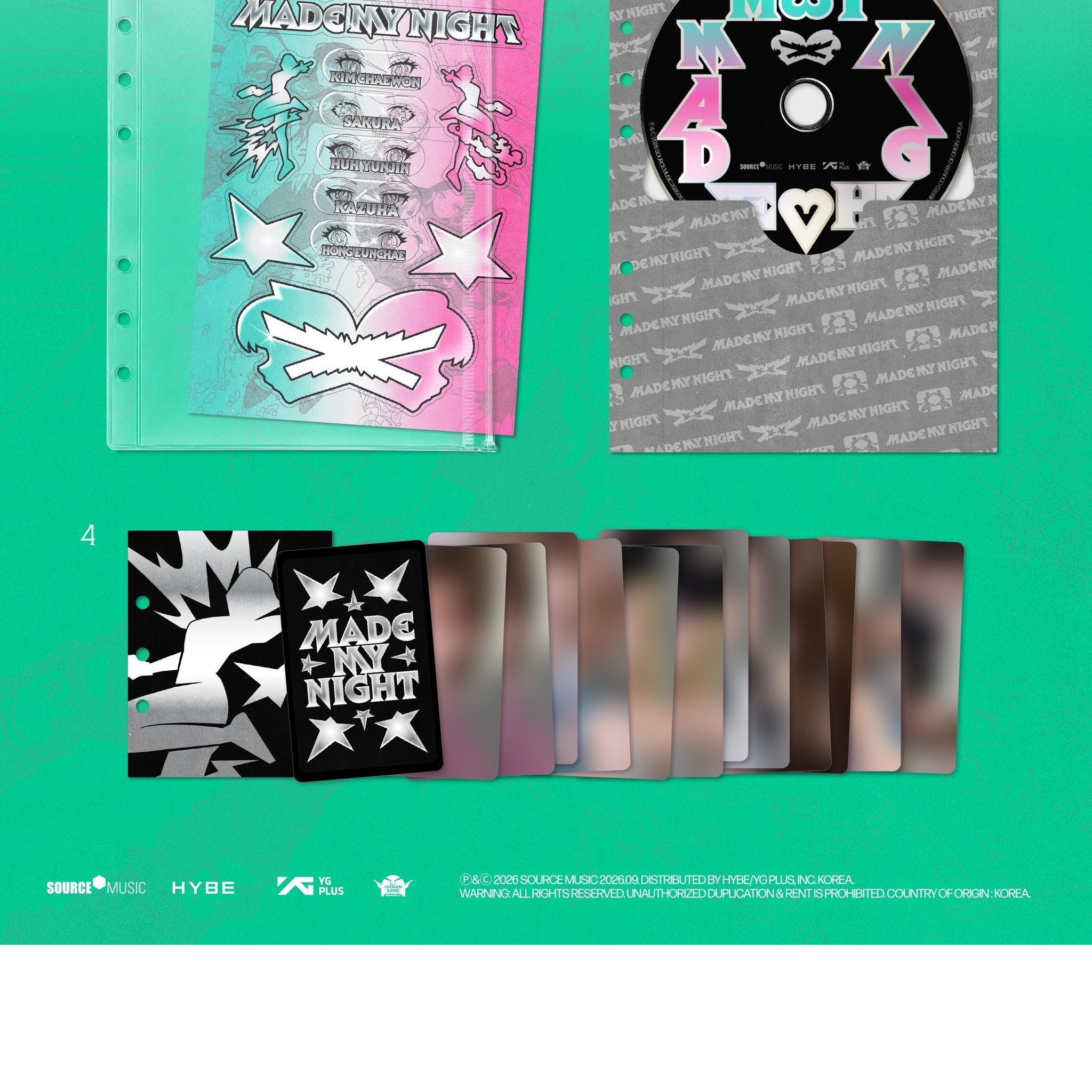 LE SSERAFIM - 2nd Single Album 'Made My Night' (CHEMICAL NIGHT ver.) album — detail 4 of 4