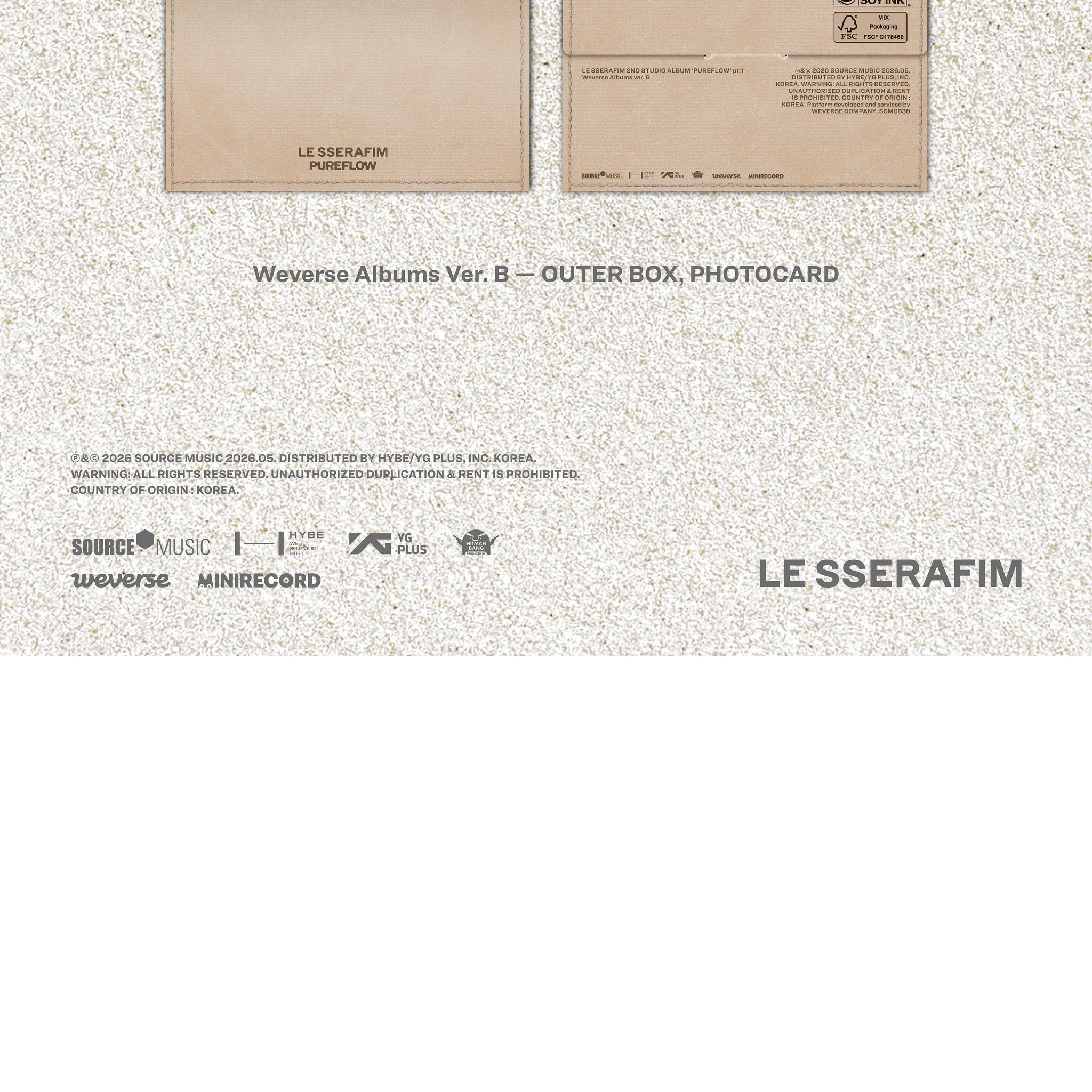 LE SSERAFIM - 2nd Studio Album 'PUREFLOW' pt.1 (Weverse Albums ver.) album — detail 4 of 4