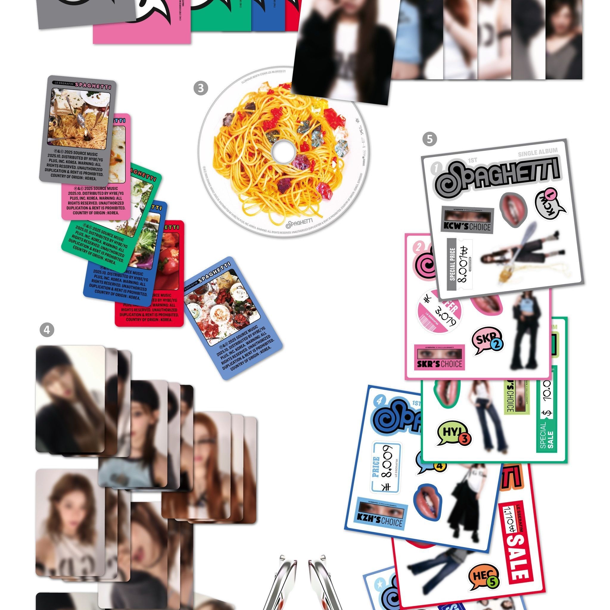 LE SSERAFIM - 1st Single Album 'SPAGHETTI' (COMPACT ver.) album — detail 3 of 4